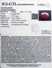 6.34 Ratti Natural New Burma Ruby with Govt. Lab Certificate (5661)