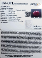 4.55 Ratti Natural New Burma Ruby with Govt. Lab Certificate-(3441)