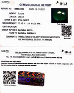 Load image into Gallery viewer, 7.55/CT Natural Emerald Stone With Govt. Lab Certified (12210)
