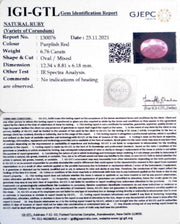 7.49 Ratti Natural New Burma Ruby with Govt. Lab Certificate-(3441)