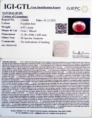 5.49 Ratti Natural New Burma Ruby with Govt. Lab Certificate-(3441)