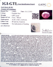 4.52 Ratti Natural New Burma Ruby with Govt. Lab Certificate-(4551)