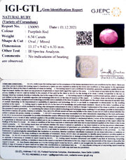 7.03 Ratti Natural New Burma Ruby with Govt. Lab Certificate (5661)