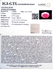 5.25 Ratti Natural New Burma Ruby with Govt. Lab Certificate (5661)