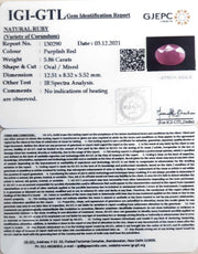 6.50 Ratti Natural New Burma Ruby with Govt. Lab Certificate-(4551)