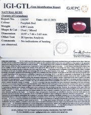 5.42 Ratti Natural New Burma Ruby with Govt. Lab Certificate-(3441)