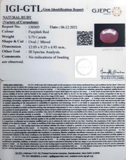 6.37 Ratti Natural New Burma Ruby with Govt. Lab Certificate-(4551)