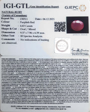 5.13 Ratti Natural New Burma Ruby with Govt. Lab Certificate (5661)