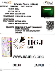 6.38/CT Natural Panna Stone with Govt. Lab Certificate-13108D53932