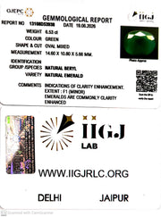6.53/CT Natural Panna Stone with Govt. Lab Certificate-13108D53938