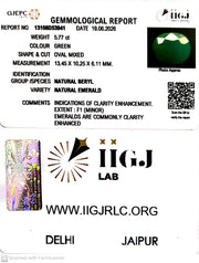 5.77/CT Natural Panna Stone with Govt. Lab Certificate-13108D53941