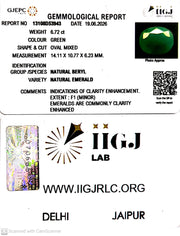 6.72/CT Natural Panna Stone with Govt. Lab Certificate-13108D53943