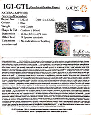 4.62/CT Natural Blue Sapphire with Govt Lab Certificate-BLUSA9V