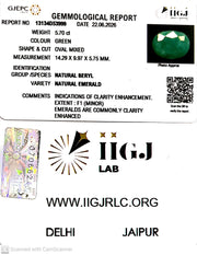 5.7/CT Natural Panna Stone with Govt. Lab Certificate-13134D53999