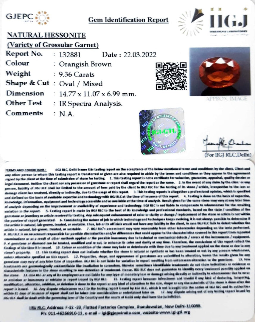 10.38 Ratti Natural Govt. Lab Certified Ceylonese Gomed-(1221)