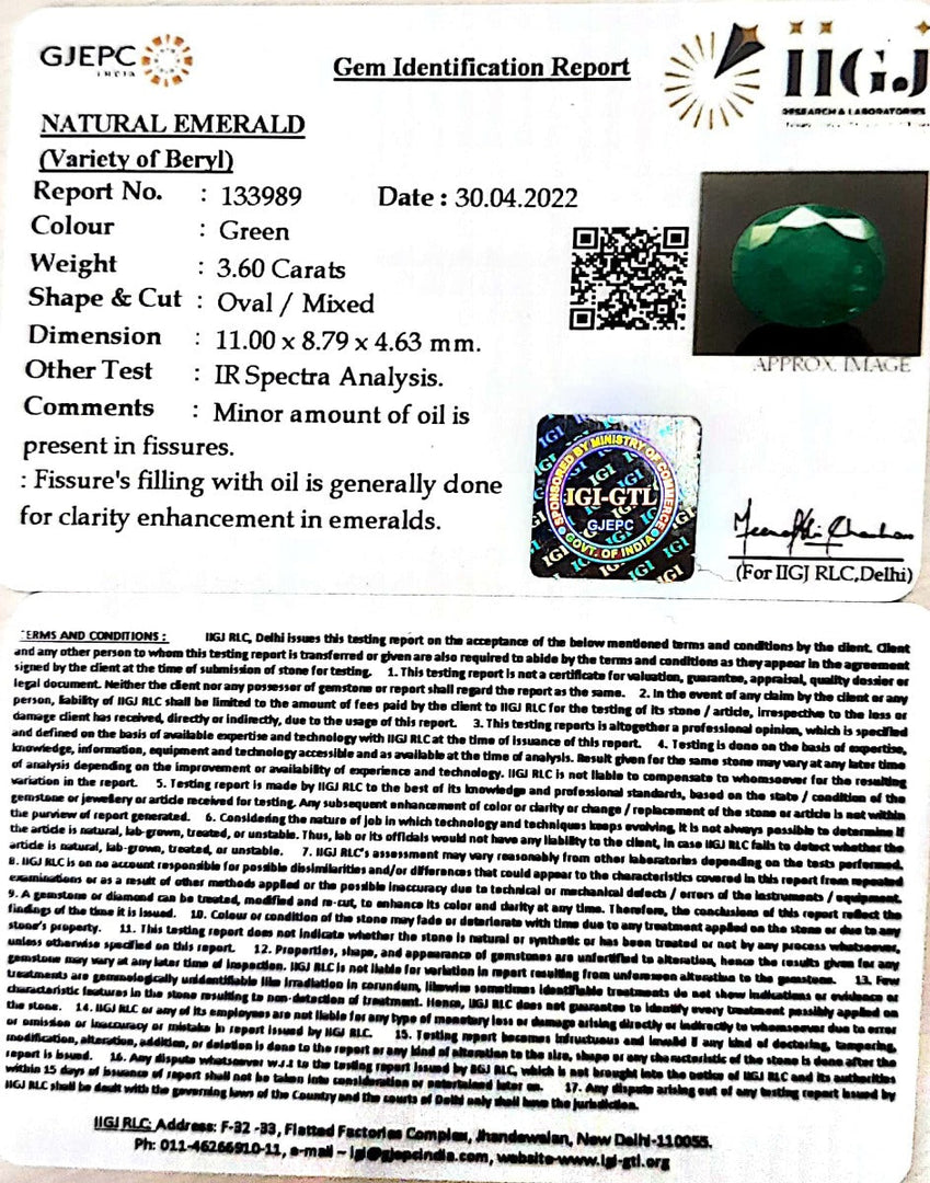 3.99 Ratti Natural Panna Stone with Govt. Lab Certified-2331