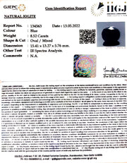 8.52/CT Natural Iolite with Govt Lab Certificate-(1221)