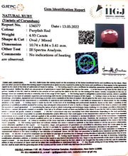 4.93/CT Natural Mozambique Ruby with Govt. Lab Certificate-(12210)