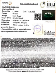 4.04/CT Natural Panna Stone with Govt. Lab Certified-8991