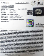 2.35/CT Natural White Sapphire with Govt Lab Certificate-16650