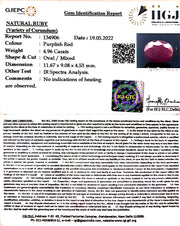 4.96/CT Natural Mozambique Ruby with Govt. Lab Certificate-(7881)