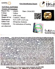 4.98/CT Natural Ceylonese Pukhraj with Govt Lab Certificate-YELSA9U