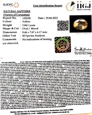 3.84/CT Natural Ceylonese Pukhraj with Govt Lab Certificate-YELSA9U