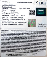 2.93/CT Natural Panna Stone with Govt. Lab Certificate (6771)