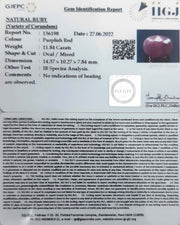 11.84/CT Natural Neo Burma Ruby with Govt. Lab Certificate-4551