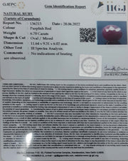 6.70/CT Natural Neo Burma Ruby with Govt. Lab Certificate-(3441)