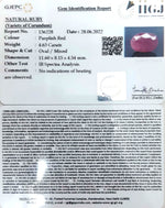 Load image into Gallery viewer, 4.63/CT Natural Ruby Stone with Govt. Lab Certificate-136228