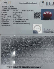 4.97/CT Natural Neo Burma Ruby with Govt. Lab Certificate-3441