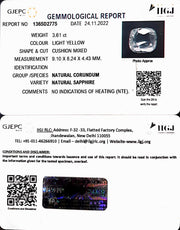 3.61/CT Natural Ceylonese Pukhraj with Govt Lab Certificate-YELSA9U