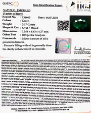 3.17/CT Natural Panna Stone with Govt. Lab Certified-8991