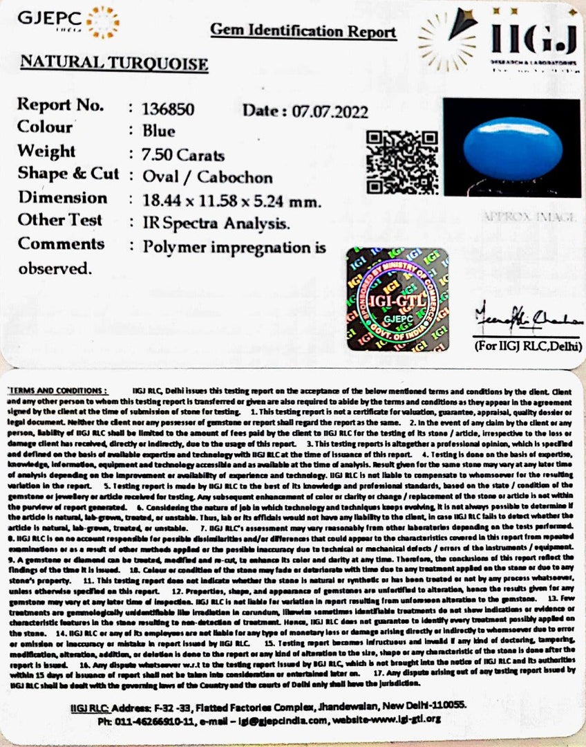 7.50 Carat Turquoise-(832)