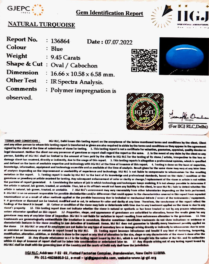 9.45 Carat Turquoise-(832)