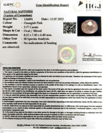 Load image into Gallery viewer, 3.77/CT Natural Pink Sapphire with Govt Lab Certificate (16650)
