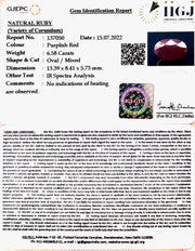 6.58/CT Natural Neo Burma Ruby with Govt. Lab Certificate-4551