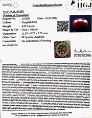 4.05/CT Natural Neo Burma Ruby with Govt. Lab Certificate-4551