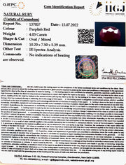 4.03/CT Natural Neo Burma Ruby with Govt. Lab Certificate-5661