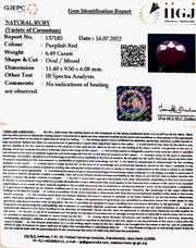 6.49/CT Natural Mozambique Ruby with Govt. Lab Certificate-7881
