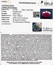 4.88/CT Natural Mozambique Ruby with Govt. Lab Certificate-(23310)