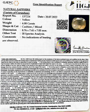 4.08/CT Natural Ceylonese Pukhraj with Govt Lab Certificate-6771