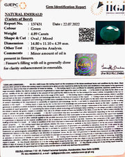 4.89 /CT Natural Panna Stone with Govt. Lab Certified-3441