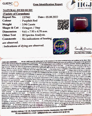 4.37 Ratti Natural Indian Ruby with Govt. Lab Certificate-(1221)