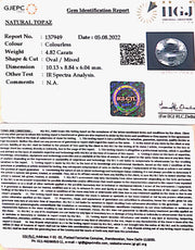 5.35 Ratti Natural White Topaz with Govt Lab Certificate (1665)