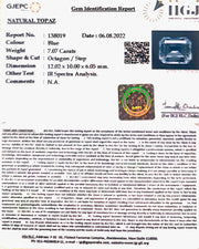 7.84 Ratti Blue Topaz with Govt Lab Certificate-(1665)
