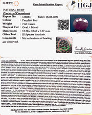 7.60/CT Natural Neo Burma Ruby with Govt. Lab Certificate-5661