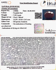 7.59/CT Natural Neo Burma Ruby with Govt. Lab Certificate-4551