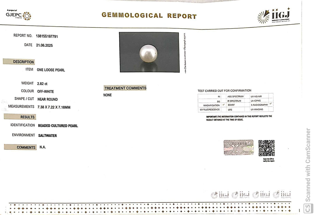 2.82/CT Natural South Sea Pearl Beads With Lab Certificate (1550)